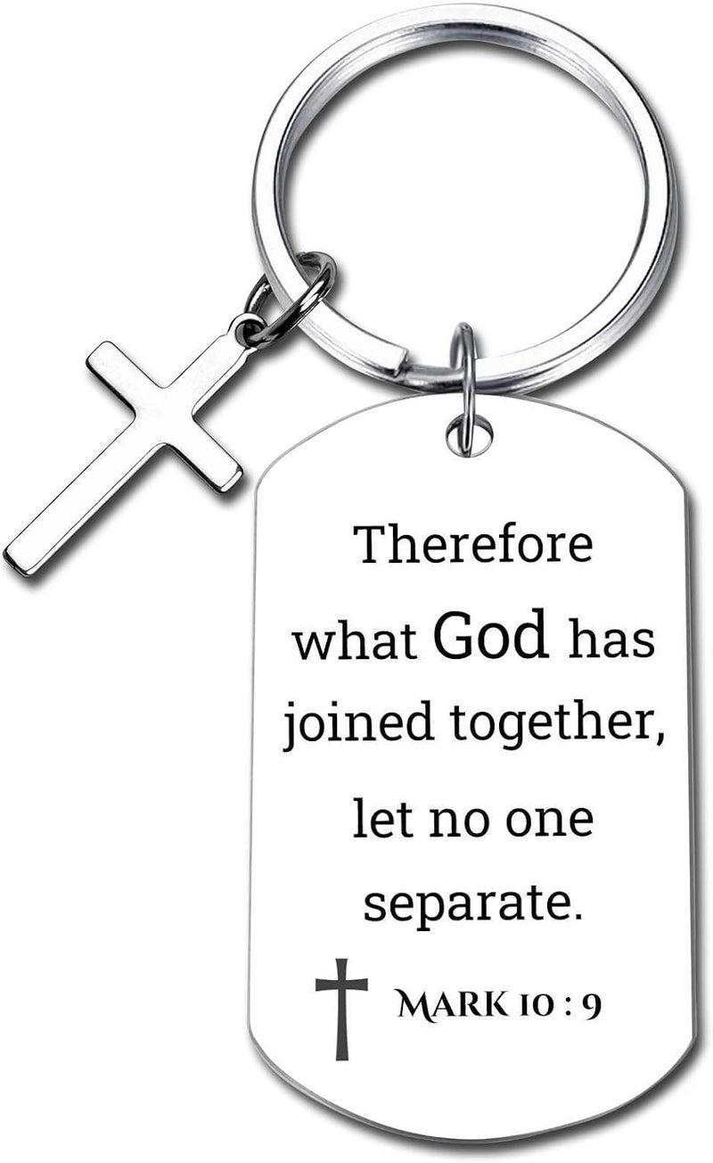 GiftYou Inspirational Scripture Metal Key Chains with Cross Pendant - Bible Verse Keychain Religious Gift for Christian - Image 1